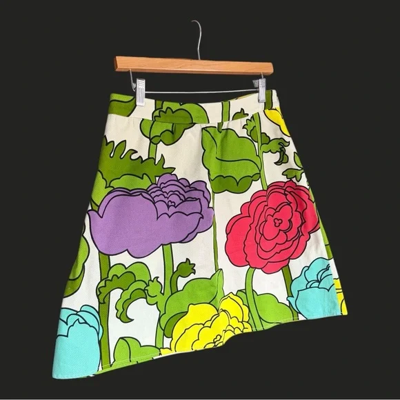 Vintage MOSCHINO CHEAP & CHIC Mod Floral Mini Skirt Flare RARE 8 - Picture 14 of 14